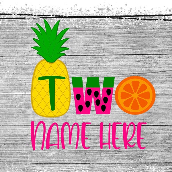 Two-tti Fruity PNG/JPEG | Orange Pineapple Watermelon | Two-tti Fruity Birthday PnG | Turning Two | Fruitti | Instant Download Sublimation