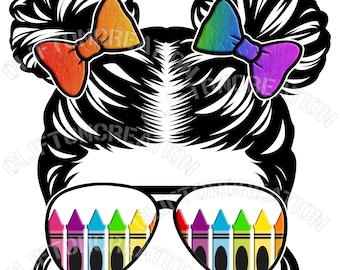 Niña de segundo grado PNG: Diseño de crayón (Descarga digital)
