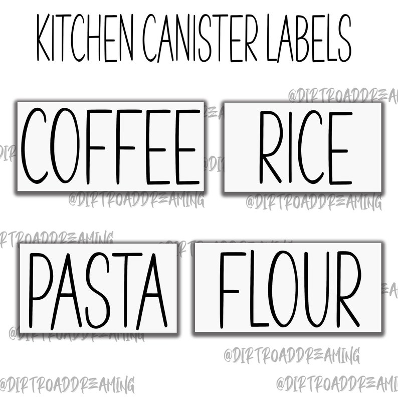 15 Labels Kitchen Canister Labels PNG Farmhouse Decor Etsy
