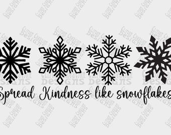 Kindness Snowflakes PNG SVG: Winter Shirt Design (Digital Download)
