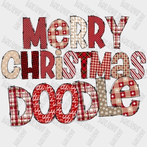 Fonte de Doodle de Natal | A a Z | Preenchimento de padrão de Natal | Fonte de Doodle de férias | Download digital | Pacote de alfabeto PNG | Cartas