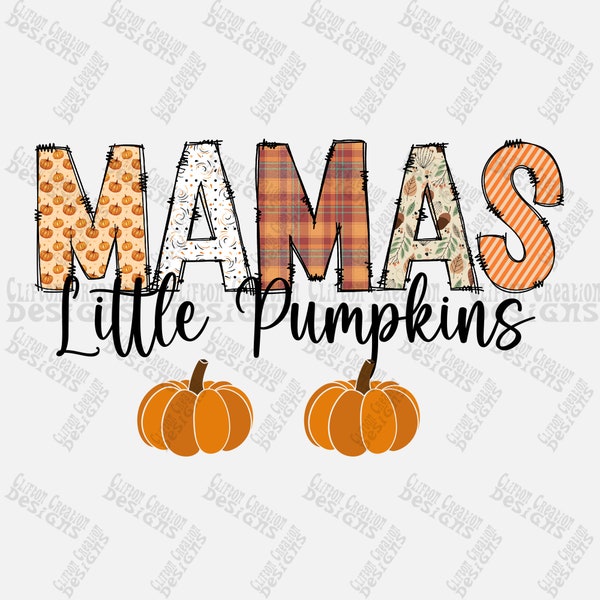 Personalized Mama's Little Pumpkins Png, 2 Pumpkins, Autumn Fall Png, Custom Kidnames Png, Mom Life Png, Pumpkin Patch Png