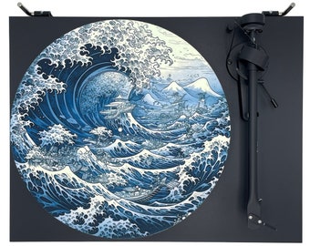 Feutrine pour platine vinyle “KANAGAWA“, un accessoire essentiel pour améliorer la qualité sonore et protéger vos disques.