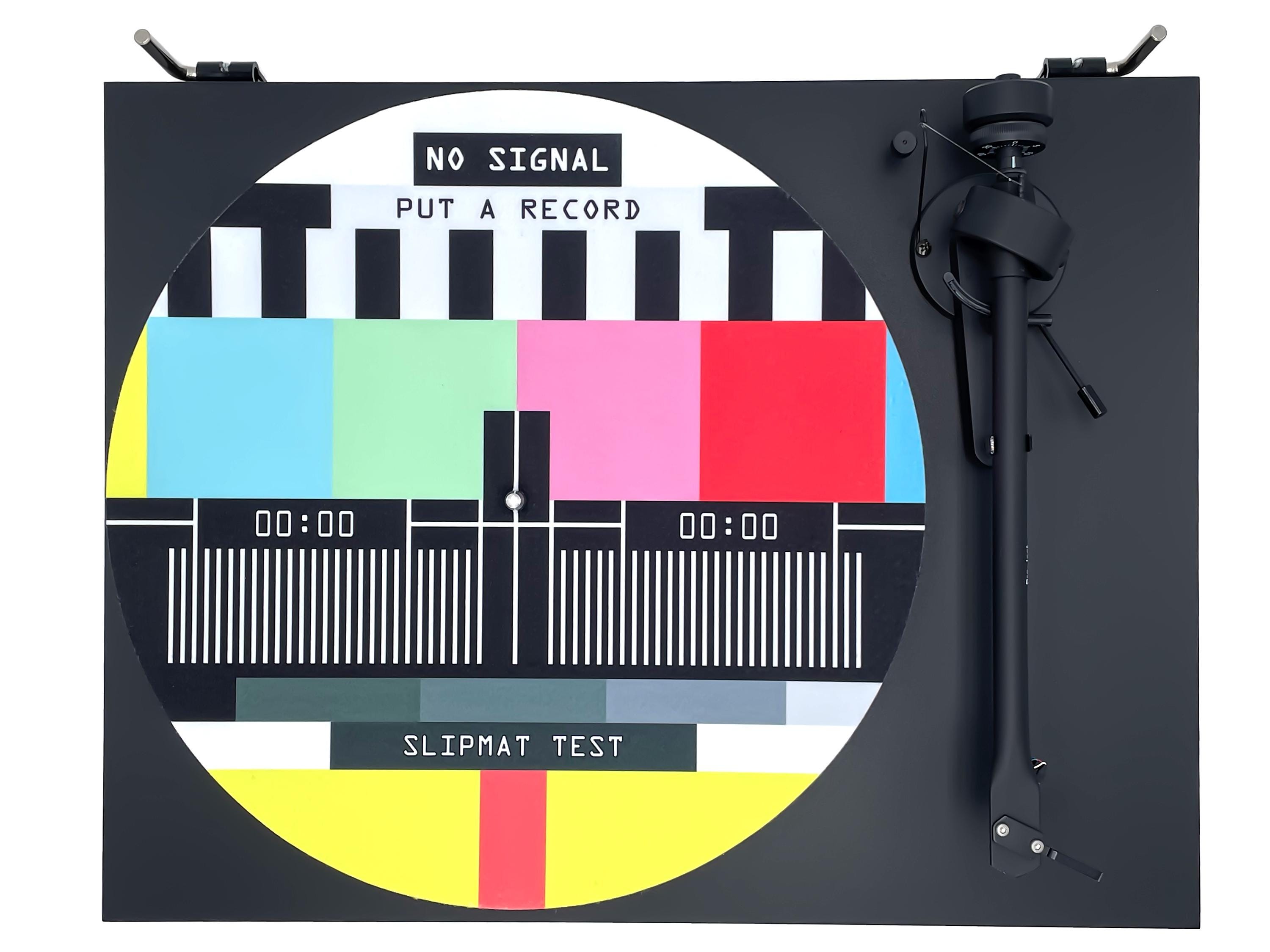 "NO SIGNAL" Turntable Slipmat, TV Test Card, TV Test Card, Retro Pop Culture, Vintage, Analog TV Illustration, 80's