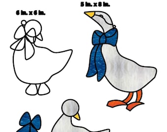 Vintage Stained Glass Country Geese Patterns