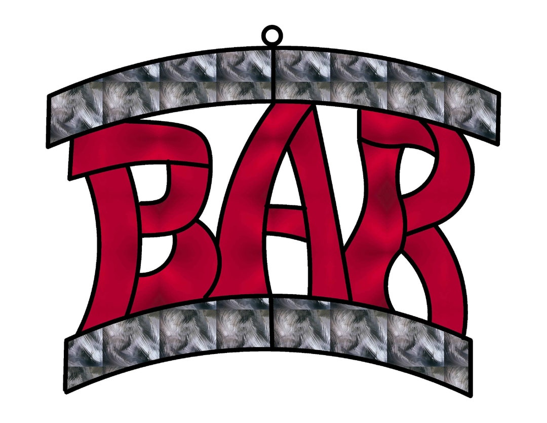 Digital Pattern for Stained Glass Bar Sign Etsy
