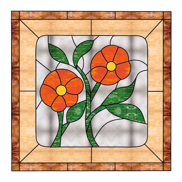 Pattern to make 20 inch Stained Glass Flower Panel