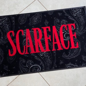 Scarface Paisley Rug Black & Red Logo