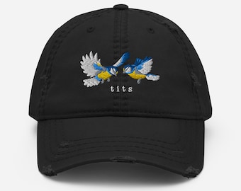 Tits Embroidered Distressed Hat