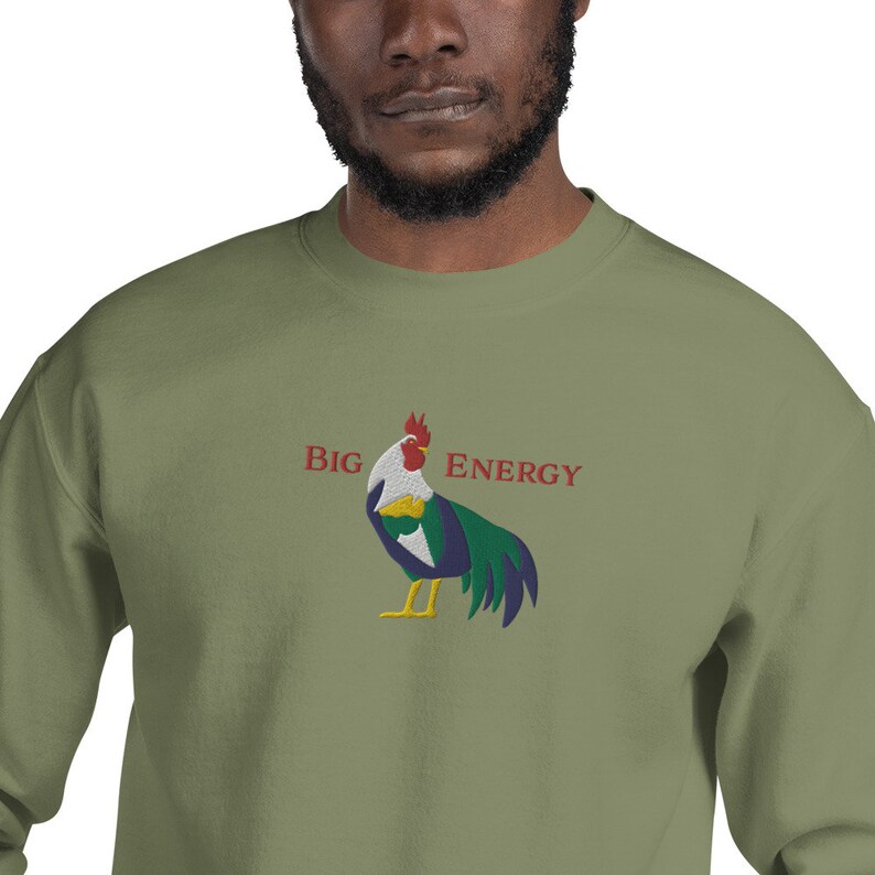 Big Rooster Energy Embroidered Unisex Crewneck