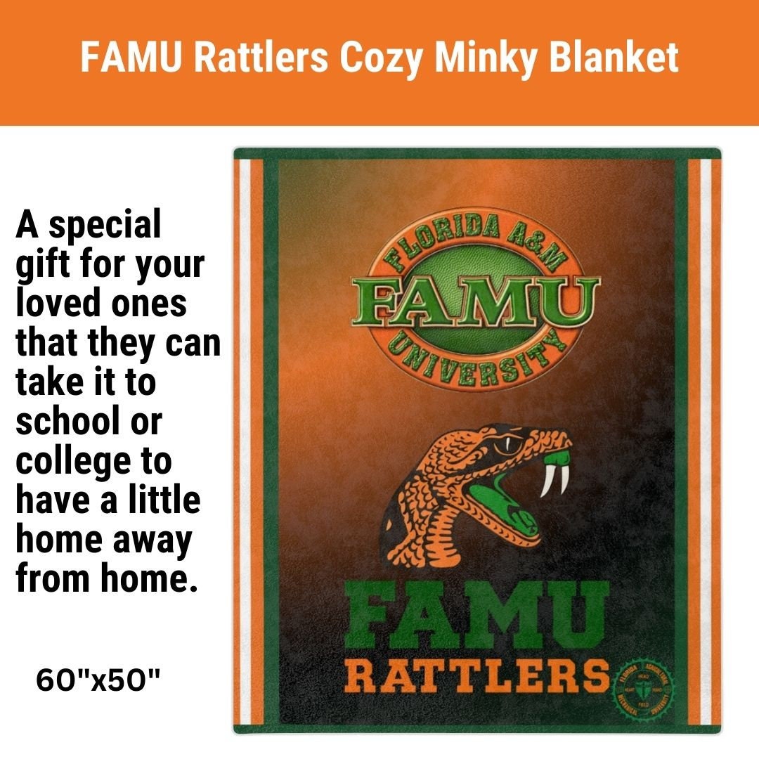 Blanket FAMU Minky Blanket Gift for Back to School Student Gift Florida