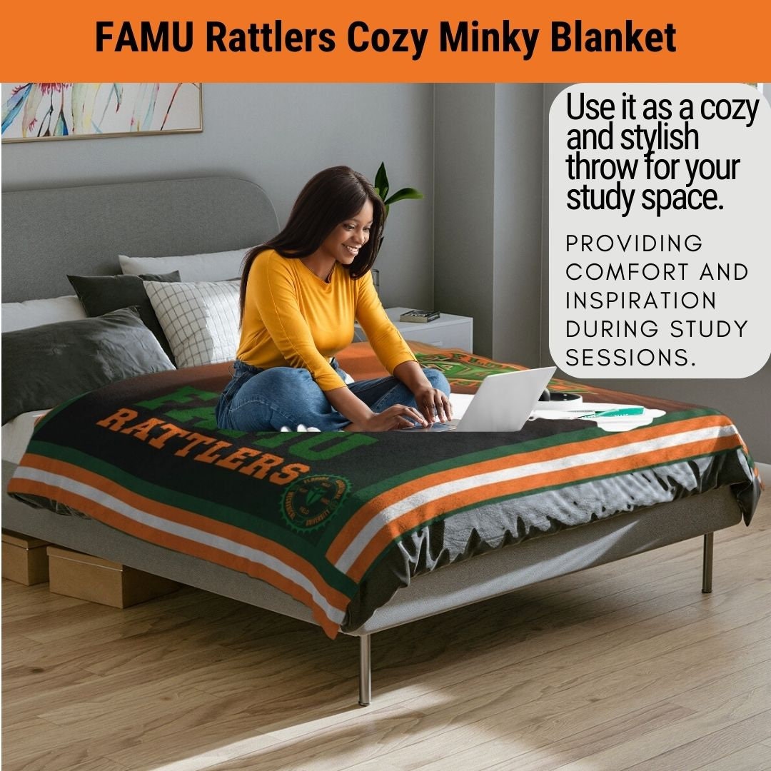 Blanket FAMU Minky Blanket Gift for Back to School Student Gift Florida