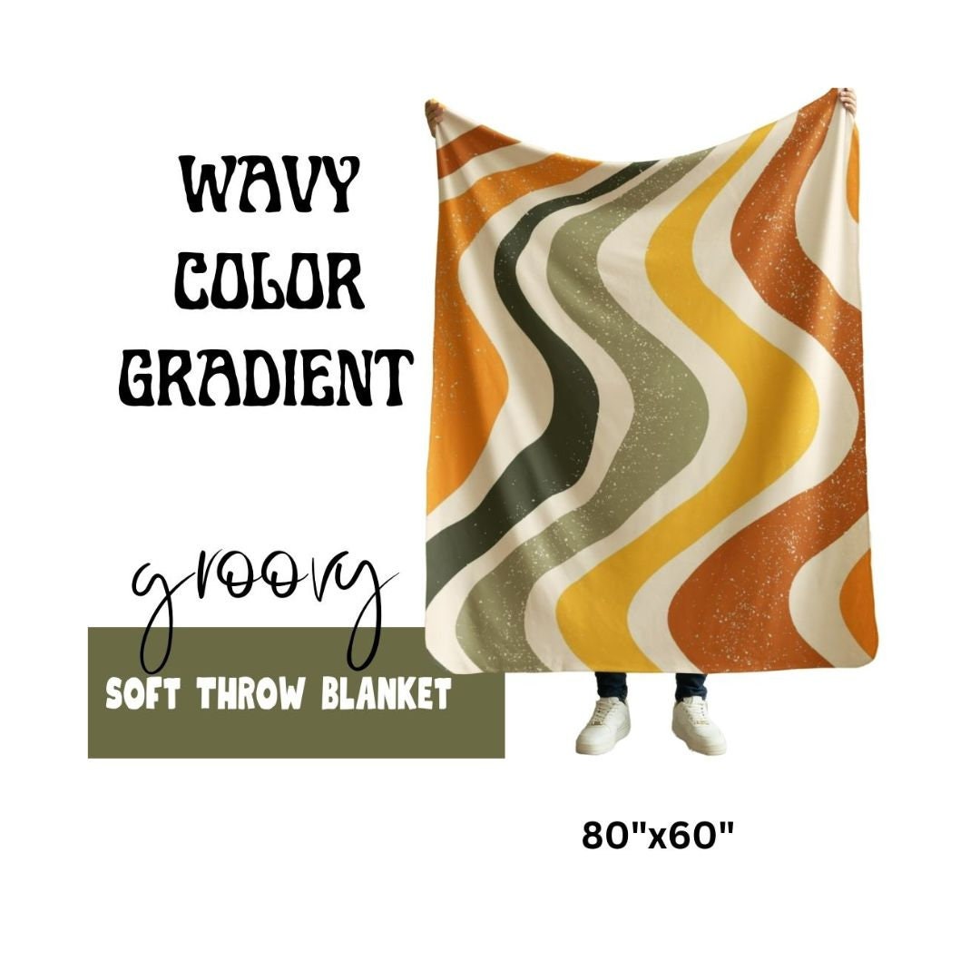 Retro Blanket Gift Color Wavy Palette Soft Blanket Gift for Adult Youth
