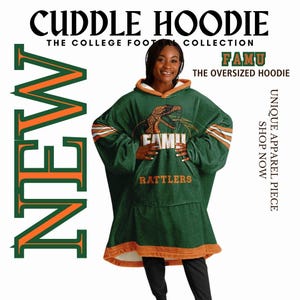 FAMU Rattlers Oversized Cuddle Hoodie Blanket - Youth Wear- Holiday Hoodie