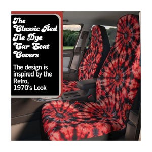 Classic Red Tie Dye Car Seat Covers Seat Protector for Pet Retro Car Seat Cover Gift for Car Owner Cute Car Accessory Gift Idea for Her