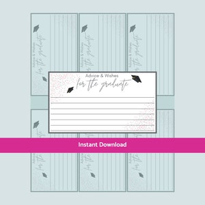 Graduation Wishes Advice Card | Graduation Wishes for Graduation Party | Graduation card | Instant Download Graduation party