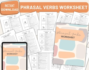 Phrasal Verbs ESL Worksheet | English Grammar Activities | Printable Language Resource | Teacher Lesson Plan | Adult ESL | Digital Download