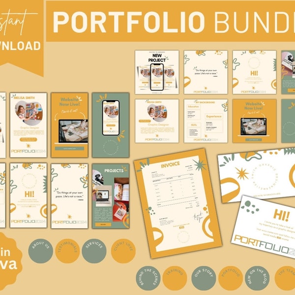 Portfolio Bundle | Branding Kit Portfolio | Social Media Kit Portfolio | Business Card | Invoice | IG stories | IG Post | Social Media Cover