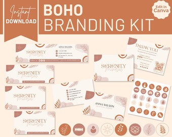 Boho Branding Kit | Social Media Templates | Canva Editable Design | Instagram Templates | Small Business Branding | Digital Download