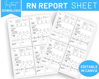 RN Report Sheet | ICU Nursing Handoff Organizer (Digital Download)