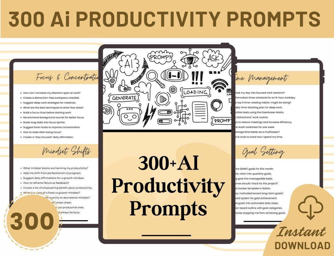 300+ AI Productivity Prompts Bundle | Chatgpt Prompts | Midjourney ...