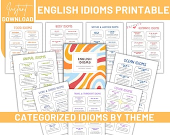 Engelse idioom afdrukbaar | Studiegids voor het leren van talen | ESL-werkblad | Engelse volwassene voor volwassenen | Informatiebron voor docenten | Thuisonderwijs |