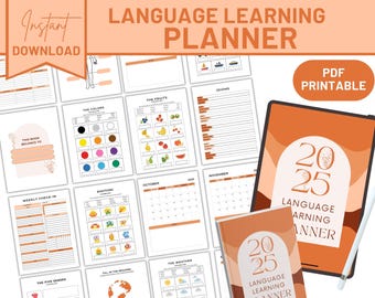 Language Learning Planner | Study Tracker, Vocabulary (PDF Download)