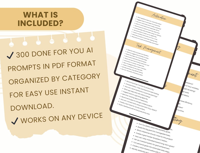 300+ AI Productivity Prompts Bundle | ChatGPT Prompts | Midjourney | Digital Download | PDF | Work From Home Tools | AI Tools for Business image 2