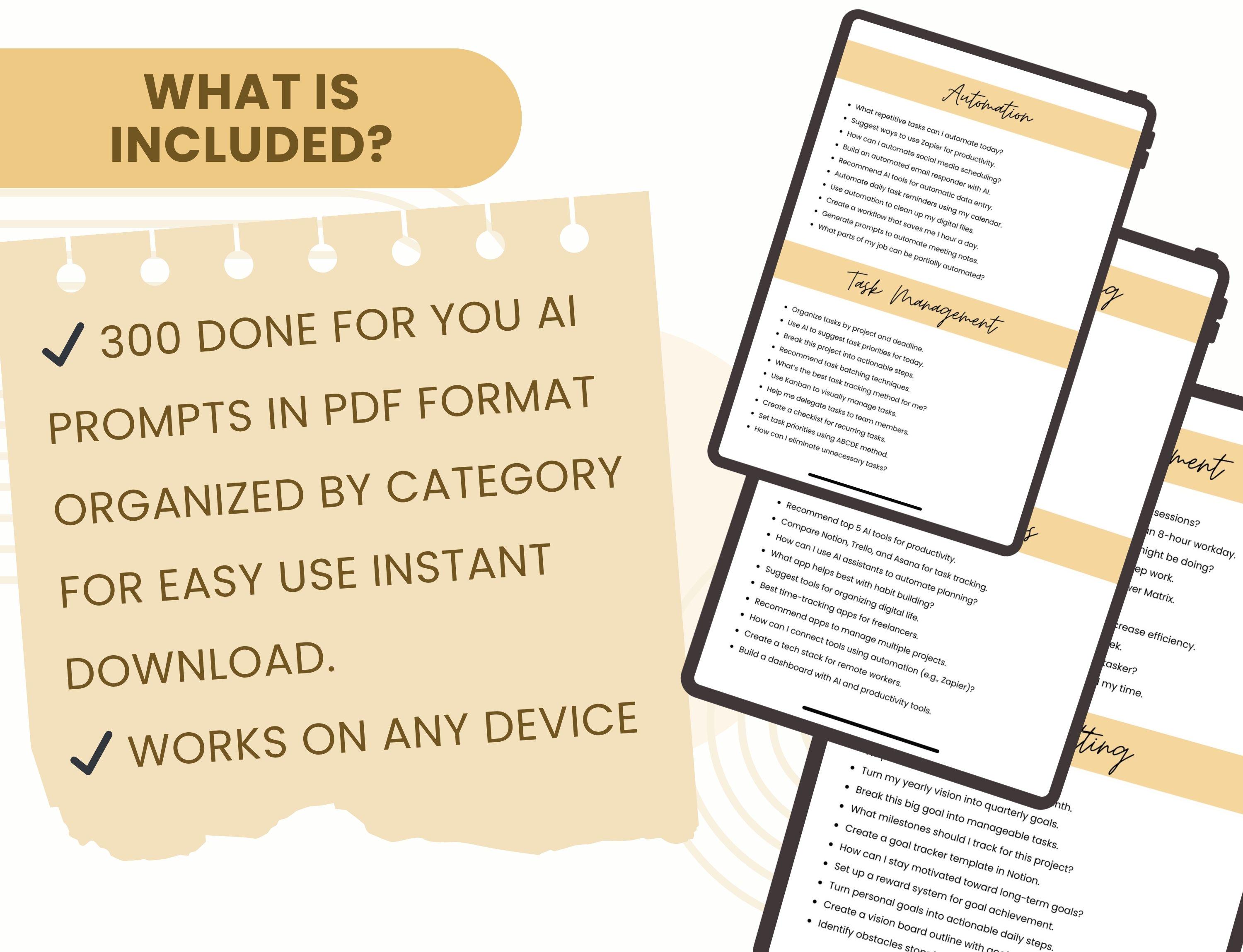 300+ AI Productivity Prompts Bundle | Chatgpt Prompts | Midjourney ...