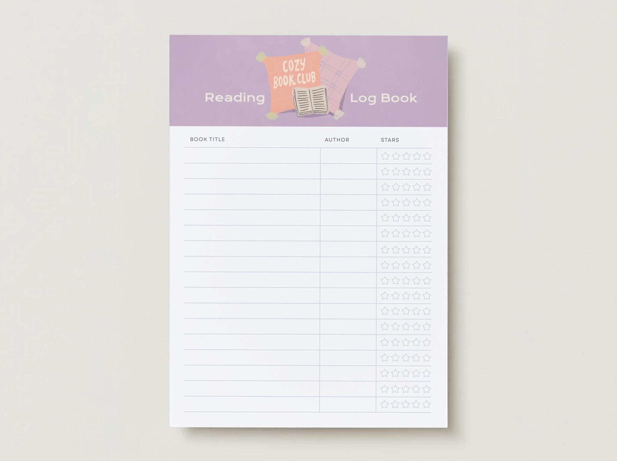 Reading Log Printable A6 | Digital Download | Reading Journal | Gift ...