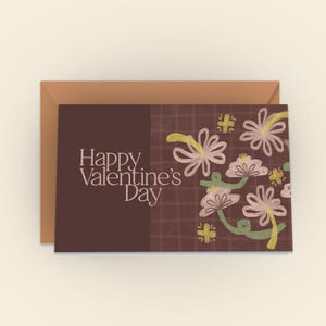 Valentinstag Karte | mit Kuvert | Jubiläumskarte | Gedruckt Set | Illustrierte Ästhetik | A6 Größe