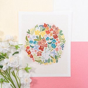 8x10 Summer Florals Giclee Fine Art Print with White Border