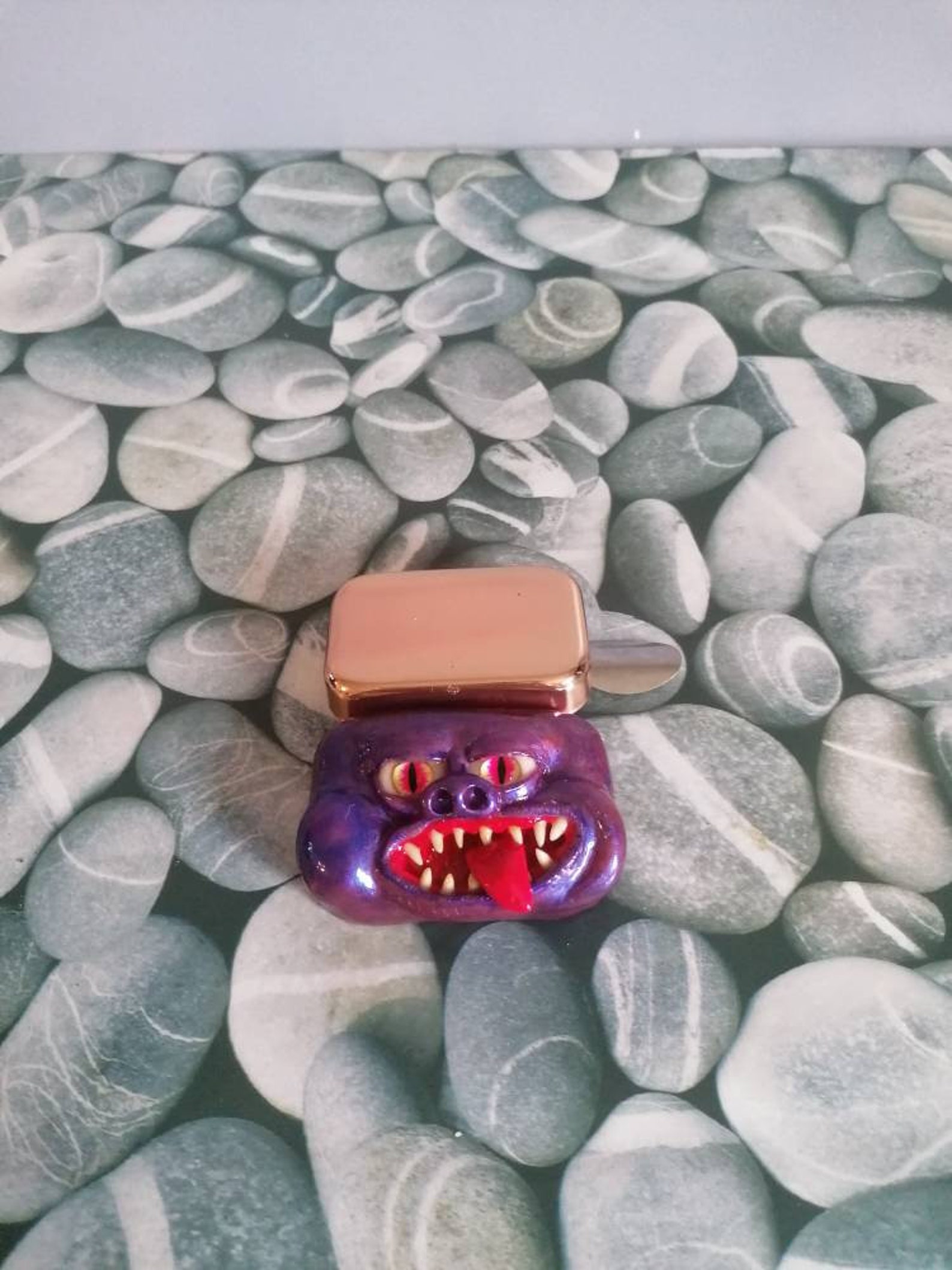 OOAK Pocket Ashtray With Polymer Clay Troll Face Etsy