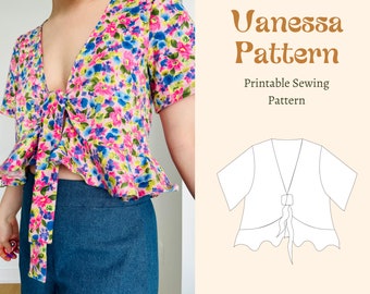 Boho Top pattern | Ruffle Top Pattern | Printable Sewing Pattern/PDF/Digital| Sizes 6-22 | Automatic download | Easy pattern