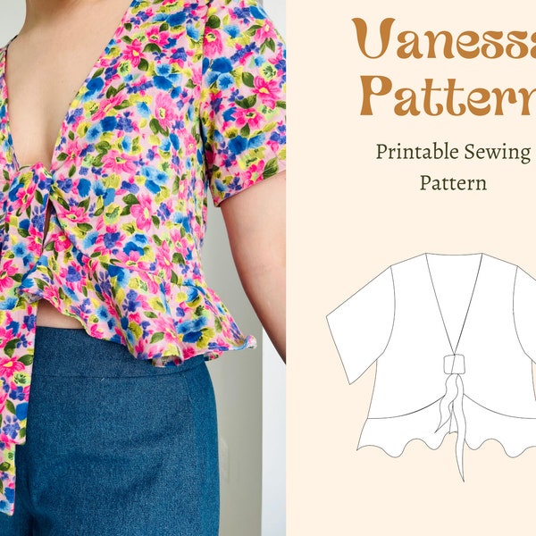 Boho Top pattern | Ruffle Top Pattern | Printable Sewing Pattern/PDF/Digital| Sizes 6-22 | Automatic download | Easy pattern
