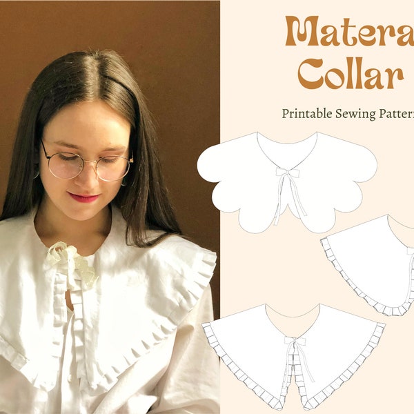 Matera oversized collar |Printable sewing pattern/PDF/Digital | one size | Automatic download