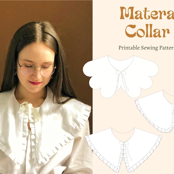 Matera oversized collar |Printable sewing pattern/PDF/Digital | one size | Automatic download