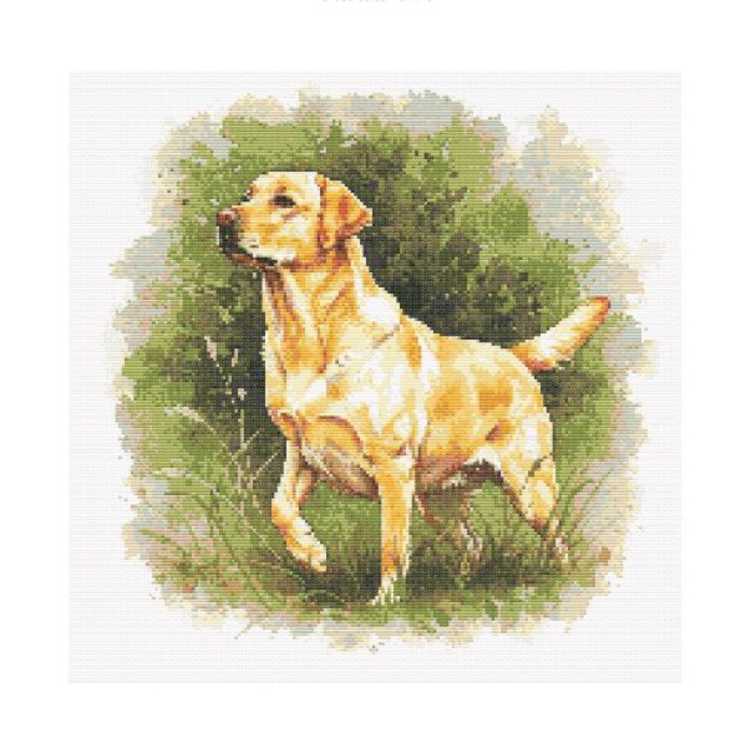 イエローラブラドールレトリバー犬のクロスステッチパターン