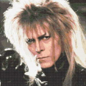 David Bowie The Goblin King Jim Henson Labyrinth Fan Art Gift for Girlfriend Cross Stitch Pattern 200 x 145 stitches