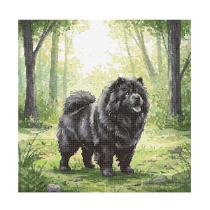 Black Chow Chow Stitch Pattern - Design size: 200 x 200 stitches