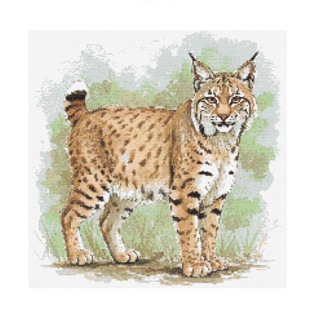 Bobcat Watercolor Cross Stitch Pattern - Design Size: 200 X 200 ...