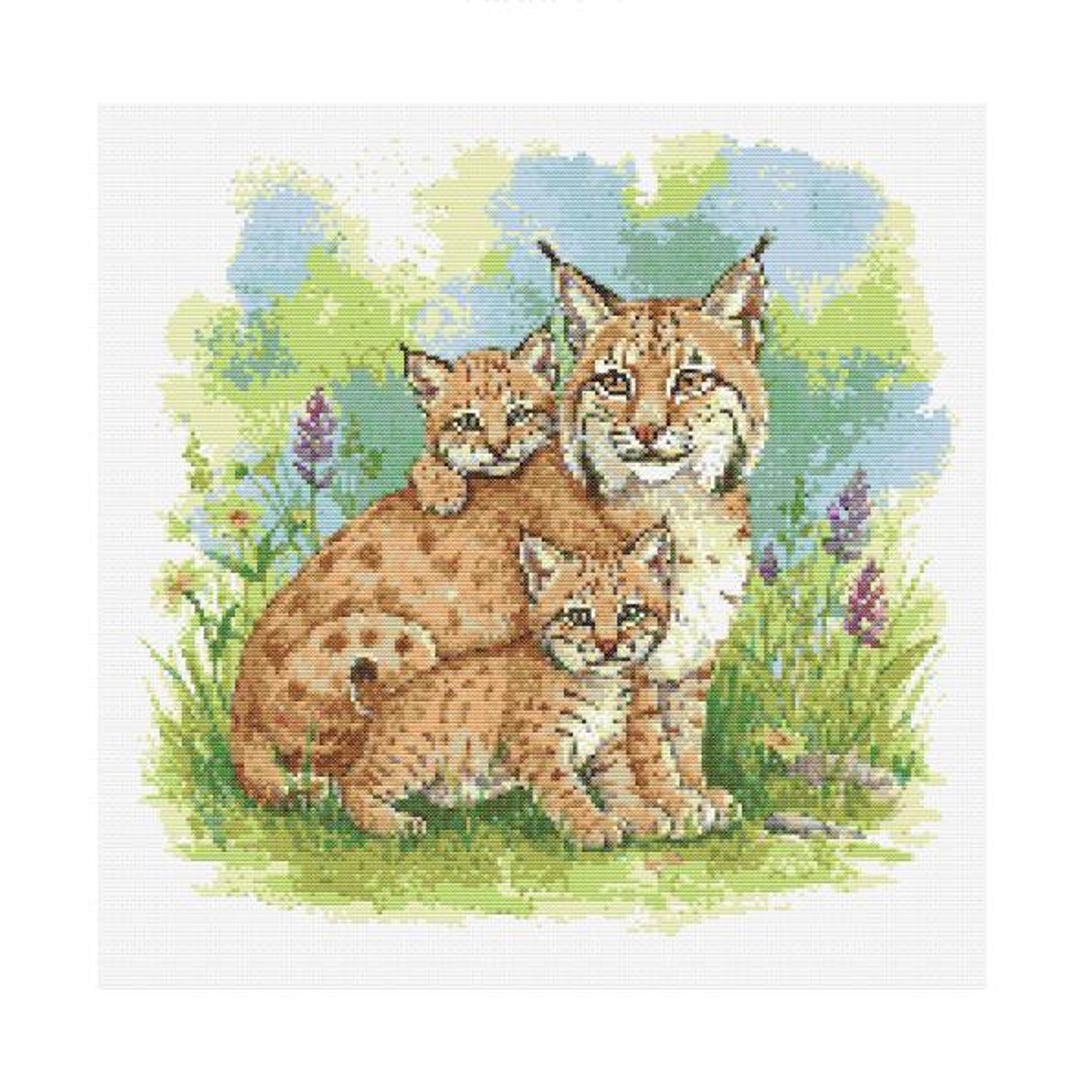 Bobcat Watercolor Cross Stitch Pattern - Design Size: 200 X 200 ...