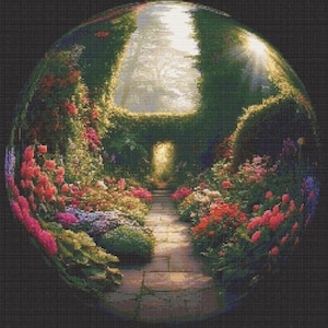 The Secret Garden Cross Stitch Pattern - 250 x 250 stitches