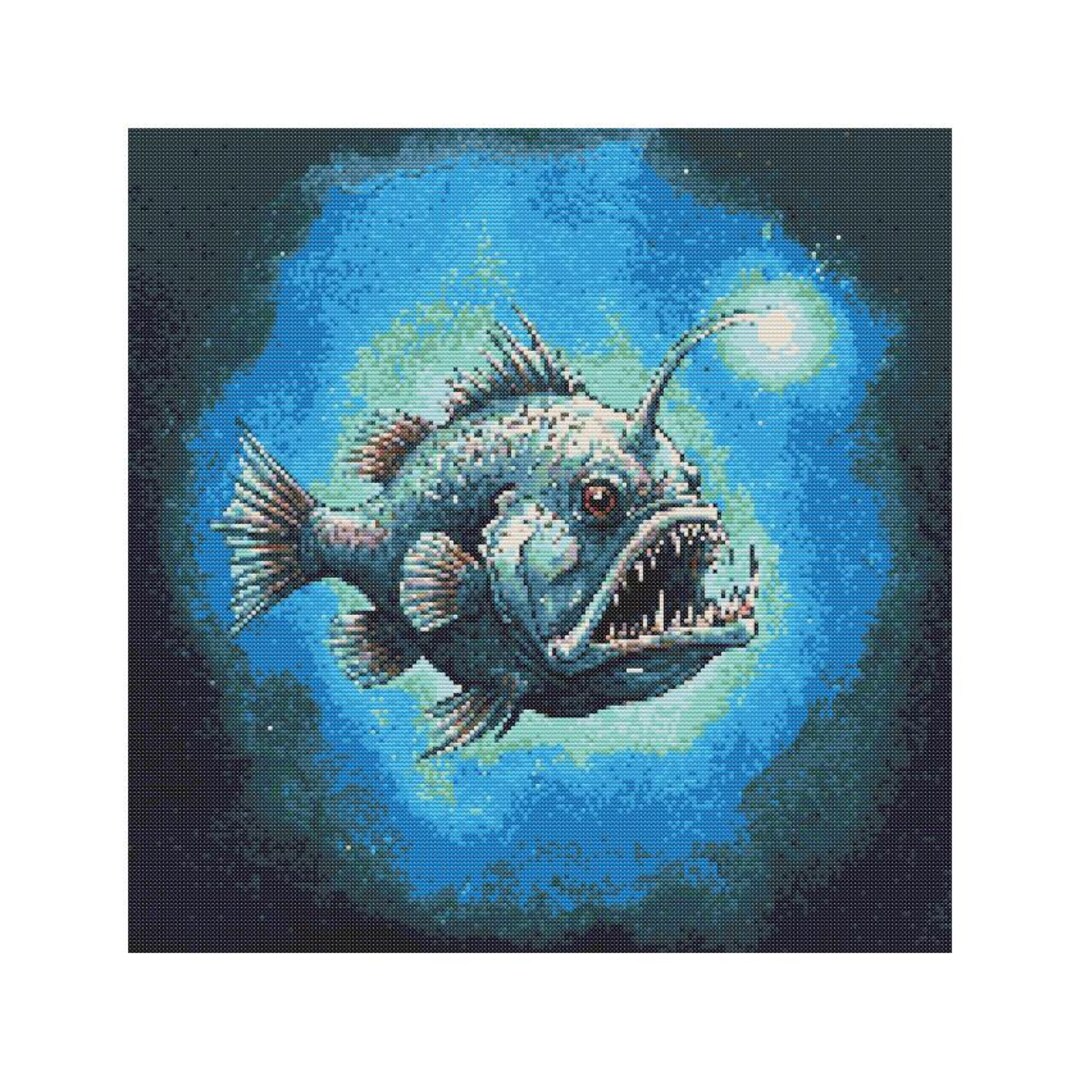 Angler Fish Watercolor Cross Stitch Pattern - Design Size: 200 X 200 ...