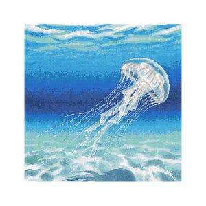 Box Jellyfish Cross Stitch Pattern - Design size: 200 x 200 stitches