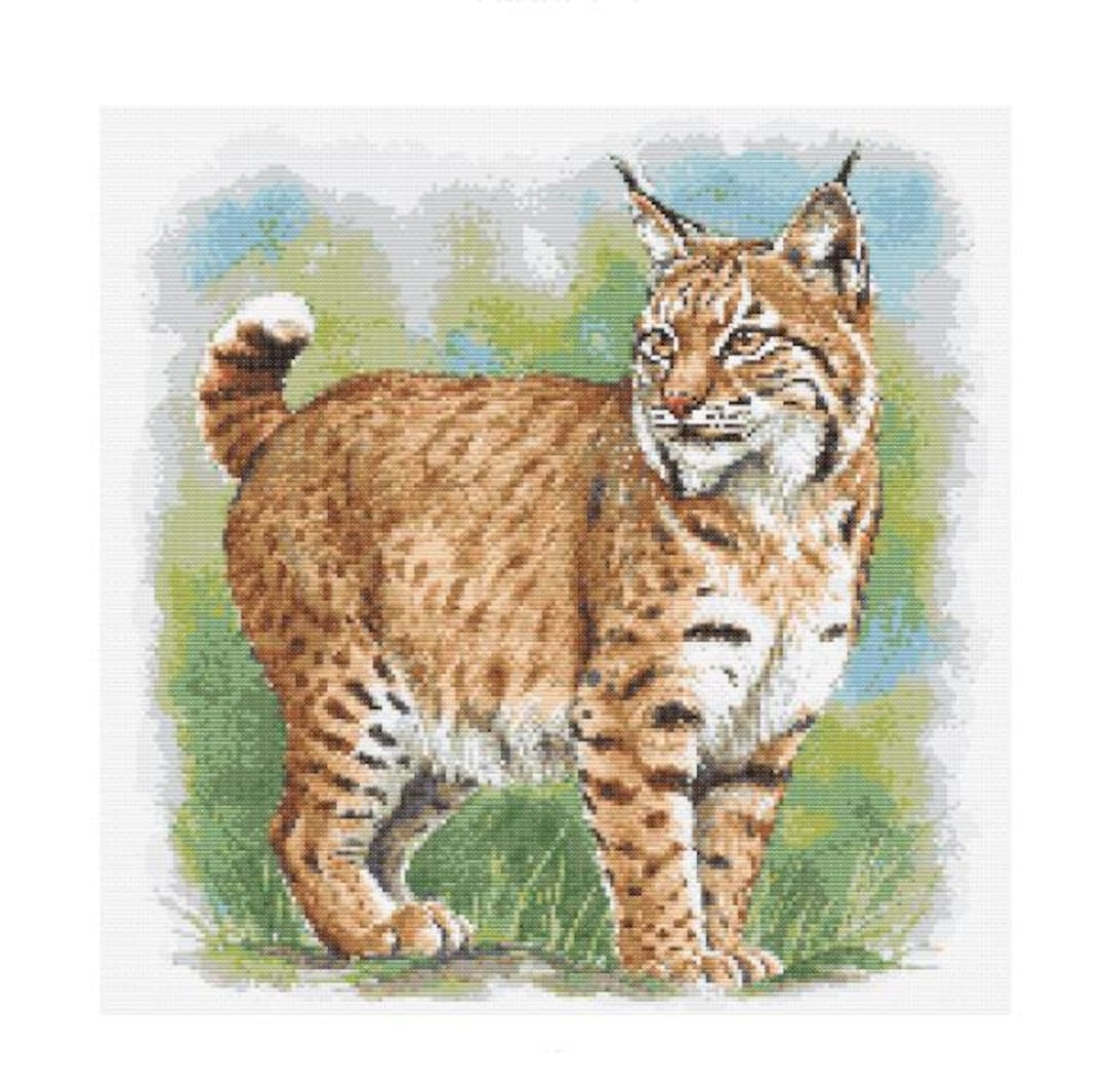 Bobcat Watercolor Cross Stitch Pattern - Design Size: 200 X 200 ...