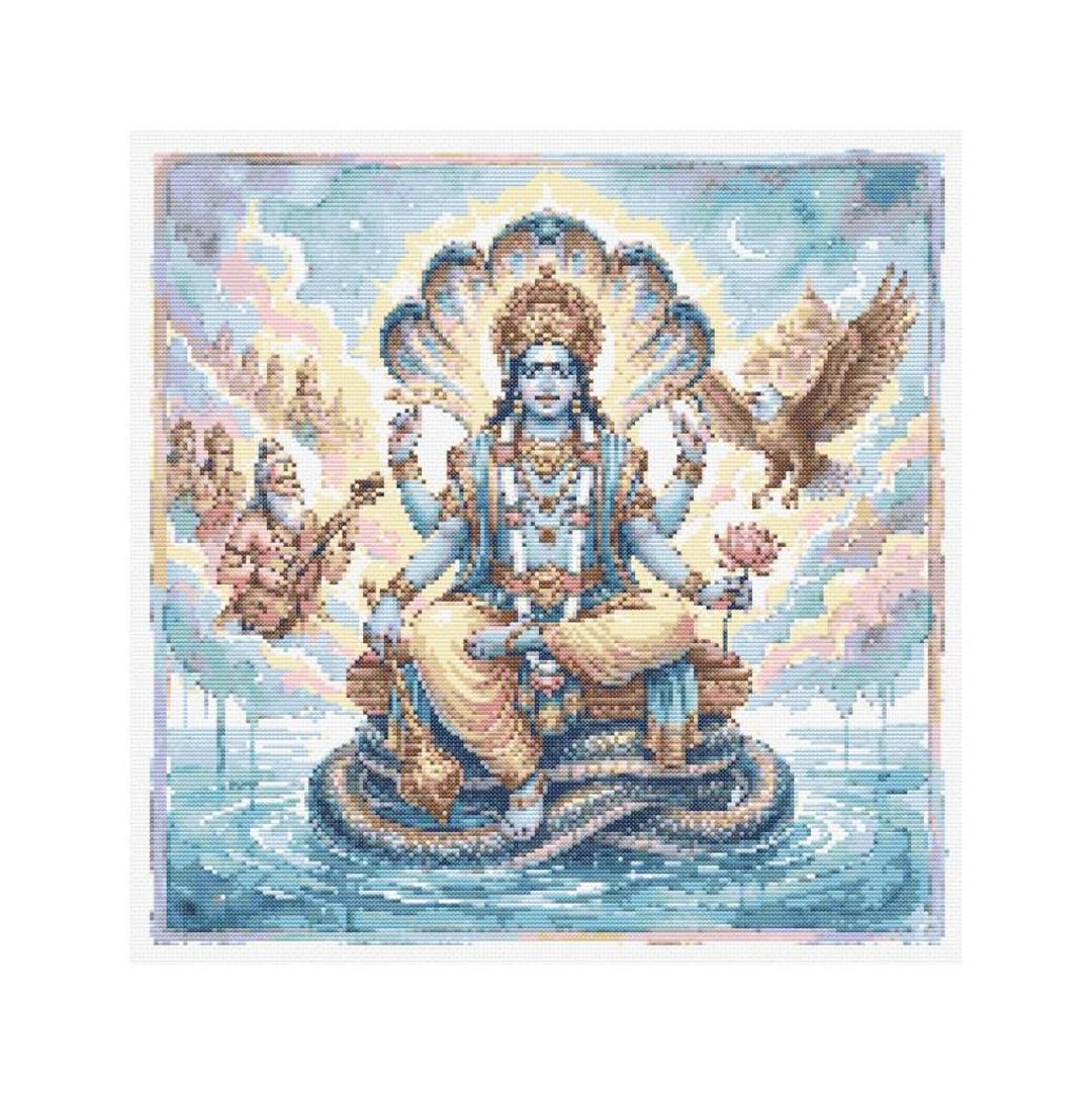 Vishnu Loop Pattern Hindu Vishnu Cross Stitch Pattern - Design Size: 200 X 200 Stitches - Etsy