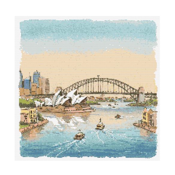Sydney Australia Cityscape Cross Stitch Pattern - 200 X 200