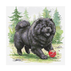 Black Chow Chow Stitch Pattern - Design size: 200 x 200 stitches