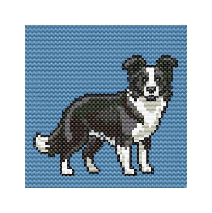 Border collie cross stitch digital pattern - Etsy 日本
